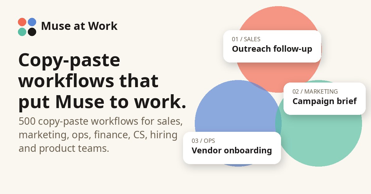 Muse at Work — Completely free, check it out